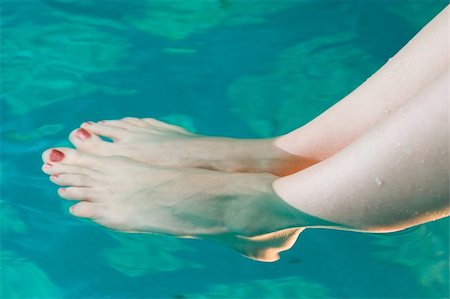 beautiful woman feet relaxing in the clear water Stock Photo - Budget Royalty-Free & Subscription, Code: 400-04943547