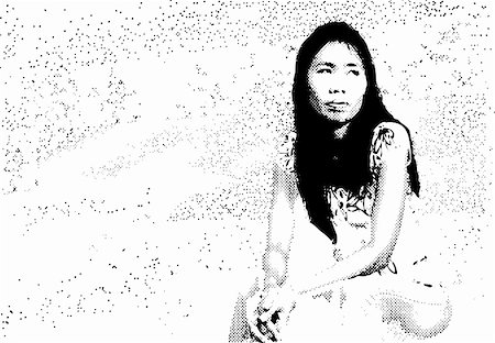 Vector halftone grunge design of a Thai woman Stock Photo - Budget Royalty-Free & Subscription, Code: 400-04943567