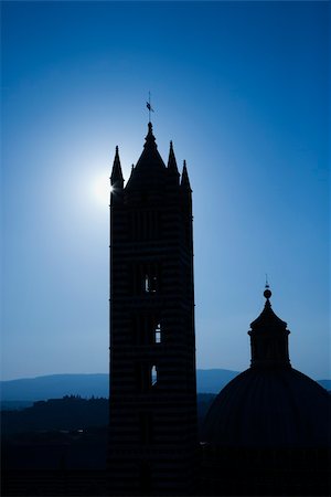 Silhouette of Cathedral of Siena, Italy. Stock Photo - Budget Royalty-Free & Subscription, Code: 400-04954155