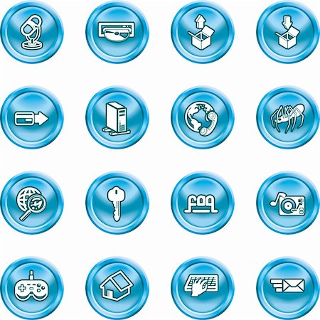 simsearch:400-04955160,k - A set of shiny Computing and Website Icons Stock Photo - Budget Royalty-Free & Subscription, Code: 400-04954406