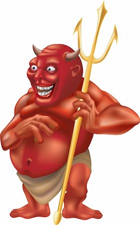 sinister smile - A vector illustration of devil with a trident Stock Photo - Budget Royalty-Free & Subscription, Code: 400-04954400