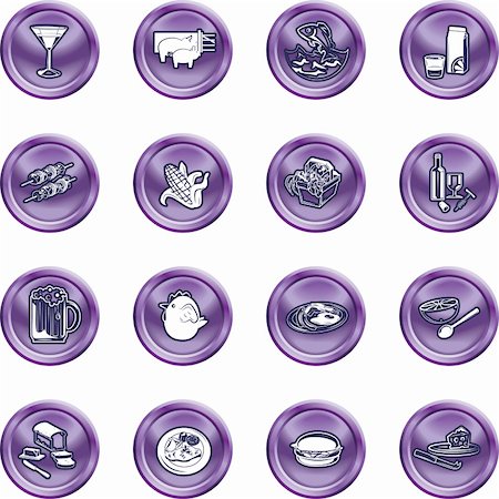 A set of food and drink icons. No meshes used. Stock Photo - Budget Royalty-Free & Subscription, Code: 400-04954703