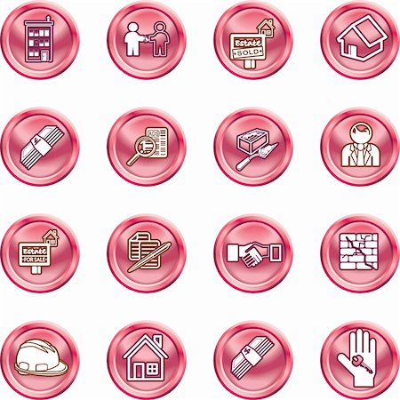 Icons or design elements related to home / house buying, real estate, or estate agents. No meshes used. Stock Photo - Budget Royalty-Free & Subscription, Code: 400-04955062