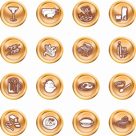 A set of food and drink icons. No meshes used. Stock Photo - Budget Royalty-Free & Subscription, Code: 400-04955108