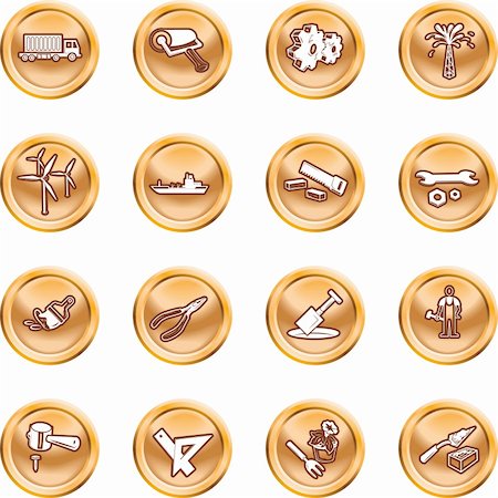 A series of icons relating to tools and industry. No meshes used. Stock Photo - Budget Royalty-Free & Subscription, Code: 400-04955131