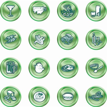 A set of food and drink icons. No meshes used. Stock Photo - Budget Royalty-Free & Subscription, Code: 400-04955143