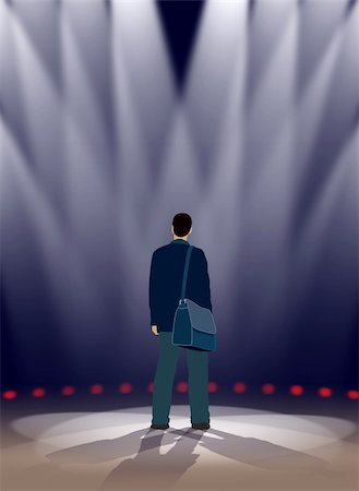 simsearch:700-03003660,k - An actor is standing in spotlights on a stage Foto de stock - Super Valor sin royalties y Suscripción, Código: 400-04955176