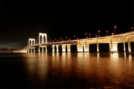 The night of Sai Van bridge in Macau Stock Photo - Budget Royalty-Free & Subscription, Code: 400-04955430