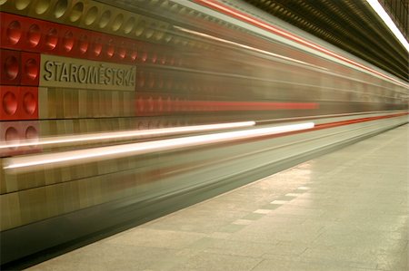 slow shutter speed - Metro in Prague, Czech Republic Stock Photo - Budget Royalty-Free & Subscription, Code: 400-04955476