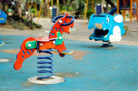 Empty children playground at the park Stock Photo - Budget Royalty-Free & Subscription, Code: 400-04955541
