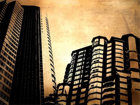 simsearch:400-03976390,k - Grunge style background with corporate buildings Stockbilder - Microstock & Abonnement, Bildnummer: 400-04955624