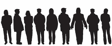 Variety of different people silhouettes Stock Photo - Budget Royalty-Free & Subscription, Code: 400-04955757