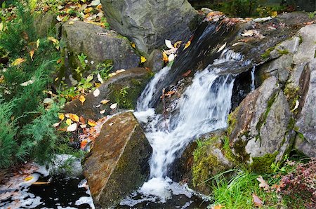 simsearch:400-03973407,k - small beautiful falls among stones and autumn leaves Stock Photo - Budget Royalty-Free & Subscription, Code: 400-04955855