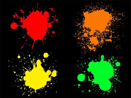 simsearch:400-04447483,k - 4 Hi colour Neon Splats. (Isolated Vectors and on seperate layers)  Can be overlayed on other Illustrations or Images. Stockbilder - Microstock & Abonnement, Bildnummer: 400-04959005
