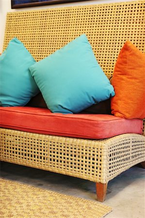 simsearch:400-03961189,k - Sofa and cushions in modern colors - home interiors. Fotografie stock - Microstock e Abbonamento, Codice: 400-04959217