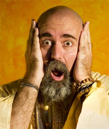 simsearch:400-05379674,k - Funny bald guru with a long beaded beard. Stock Photo - Budget Royalty-Free & Subscription, Code: 400-04959288