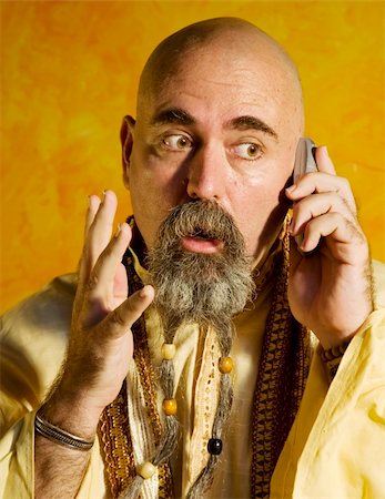 simsearch:400-05379674,k - Funny bald guru with a long beaded beard. Stock Photo - Budget Royalty-Free & Subscription, Code: 400-04959289