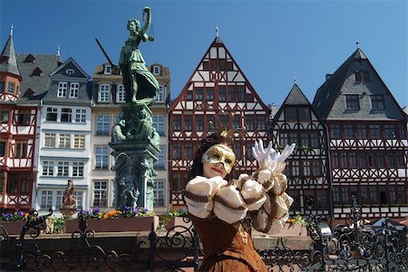 A place in Frankfurt with a masked girl Stock Photo - Budget Royalty-Free & Subscription, Code: 400-04959364
