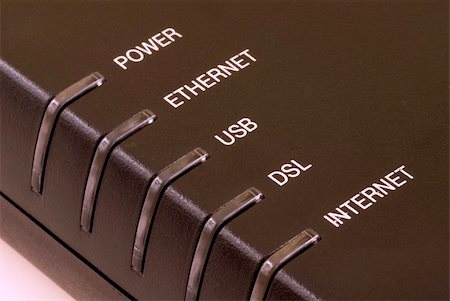 simsearch:400-05137120,k - Close-Up detail of a modern DSL Modem Stock Photo - Budget Royalty-Free & Subscription, Code: 400-04959467