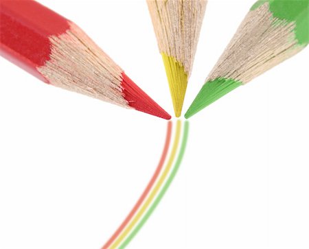 fedotishe (artist) - Close-up of three colored pencils isolated on white Foto de stock - Super Valor sin royalties y Suscripción, Código: 400-04959516