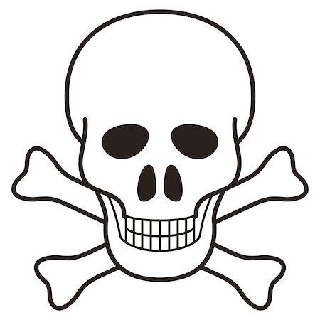 simsearch:400-04634087,k - Basic illustration of a skull, representing danger Foto de stock - Super Valor sin royalties y Suscripción, Código: 400-04959659