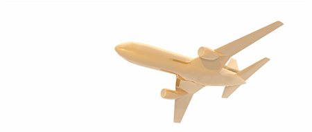 Gold aeroplane over white background Stock Photo - Budget Royalty-Free & Subscription, Code: 400-04959711