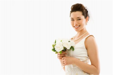 simsearch:400-04950359,k - Portrait of Asian bride with bouquet. Stock Photo - Budget Royalty-Free & Subscription, Code: 400-04950350