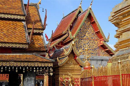 Buddhist temple at Doi Suthep in northern Thailand Stock Photo - Budget Royalty-Free & Subscription, Code: 400-04950369