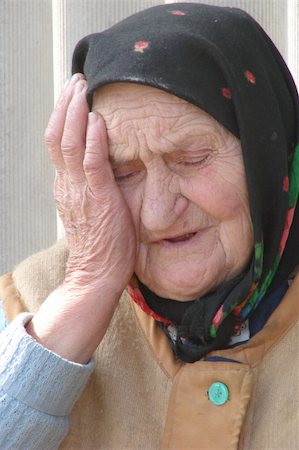 sad grandmother - Old Ukrainian country sad granny portrait Stock Photo - Budget Royalty-Free & Subscription, Code: 400-04951275