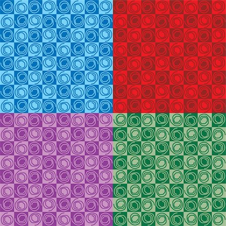 simsearch:400-05231593,k - Abstract swirl design in four color variations that seamlessly repeats Foto de stock - Super Valor sin royalties y Suscripción, Código: 400-04951643