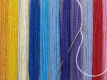 set of the multicolored threads for needlework as a background Stock Photo - Budget Royalty-Free & Subscription, Code: 400-04951742