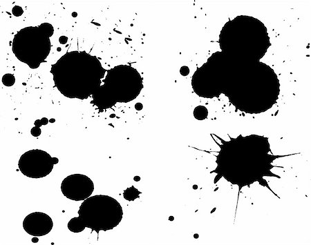 simsearch:400-04464896,k - 4 Black Splats on seperate layers.  Background is transparent so they can be overlayed on other Illustrations or Images. Foto de stock - Royalty-Free Super Valor e Assinatura, Número: 400-04952117