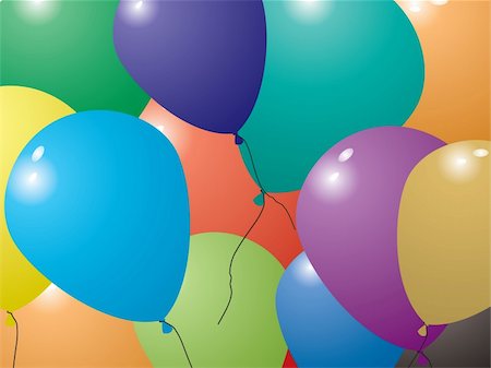 simsearch:400-05174564,k - Illustration of a collection of balloons in multi colors ideal as a party invite background Fotografie stock - Microstock e Abbonamento, Codice: 400-04952152