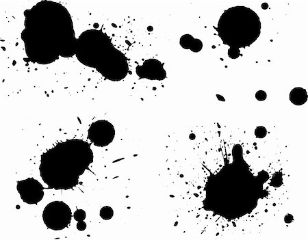 simsearch:400-04464896,k - 4 Black Splats (Isolated Vectors)  Background is transparent so they can be overlayed on other Illustrations or Images. Foto de stock - Royalty-Free Super Valor e Assinatura, Número: 400-04952366