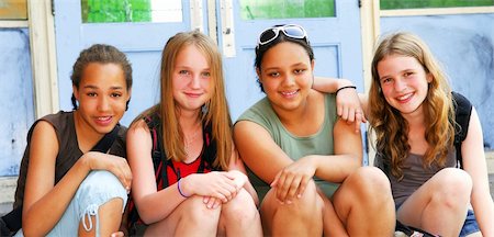 school child door - Group of young girls near school building Stock Photo - Budget Royalty-Free & Subscription, Code: 400-04953449