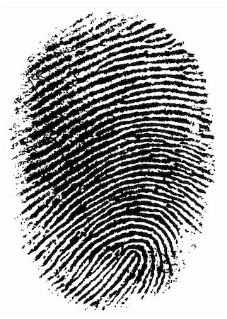 simsearch:400-04953464,k - Black and White Vector Fingerprint - Very accurately scanned and traced ( Vector is transparent so it can be overlaid on other images, vectors etc.) Photographie de stock - Aubaine LD & Abonnement, Code: 400-04953464