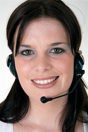 simsearch:400-03914864,k - Smiling telesales girl Stock Photo - Budget Royalty-Free & Subscription, Code: 400-04953531