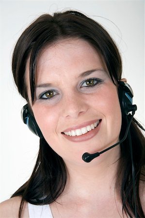 simsearch:400-05139755,k - Smiling telesales girl Stock Photo - Budget Royalty-Free & Subscription, Code: 400-04953532