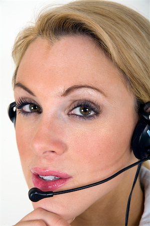 simsearch:400-05139755,k - Smiling telesales girl Stock Photo - Budget Royalty-Free & Subscription, Code: 400-04953557