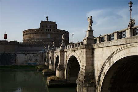 Ponte Sant'Angelo bridge and Castel Sant'Angelo in Rome, Italy. Stock Photo - Budget Royalty-Free & Subscription, Code: 400-04953924