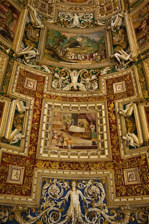 Ceiling fresco in the Vatican Museum, Rome, Italy. Stockbilder - Microstock & Abonnement, Bildnummer: 400-04953986
