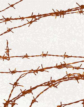 simsearch:400-05300192,k - Editable vector illustration of strands of barbed wire with background as separate layer Stock Photo - Budget Royalty-Free & Subscription, Code: 400-04964457