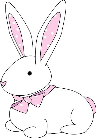 fluffy bunny floppy eared - Illustration of a cuddly bunny with a pink polka dotted bow. Stock Photo - Budget Royalty-Free & Subscription, Code: 400-04964966