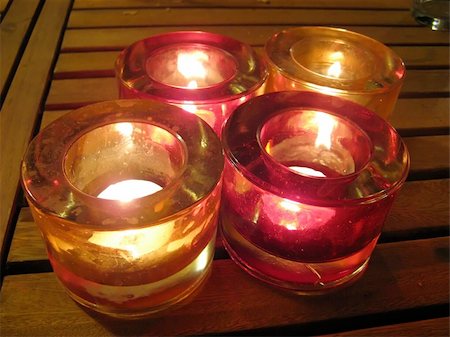 small lamps on a table during the dinner Stock Photo - Budget Royalty-Free & Subscription, Code: 400-04966197