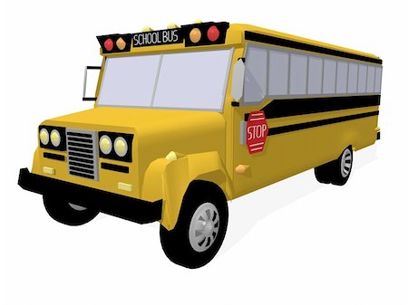 education camp - a 3d rendering of an american schoolbus Stock Photo - Budget Royalty-Free & Subscription, Code: 400-04966797