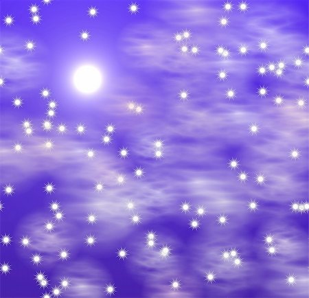 dreamy sky, star, snowflakes and moon background in naive style would be suitable for all what has to do with children Stock Photo - Budget Royalty-Free & Subscription, Code: 400-04967084