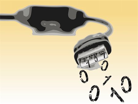 USB Computer Cable spewing out Binary Numbers (Vector Illustration) Stock Photo - Budget Royalty-Free & Subscription, Code: 400-04967257