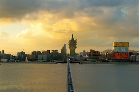 A view of Macau city with Macau-Taipa brigde with connection between the Macau peninsula and Taipa island Stock Photo - Budget Royalty-Free & Subscription, Code: 400-04968021