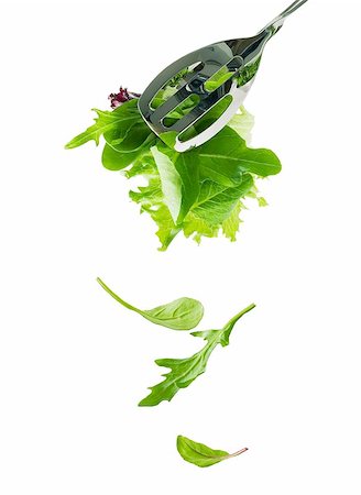 salad tongs - Fresh salad leaves fall down Stock Photo - Budget Royalty-Free & Subscription, Code: 400-04968763