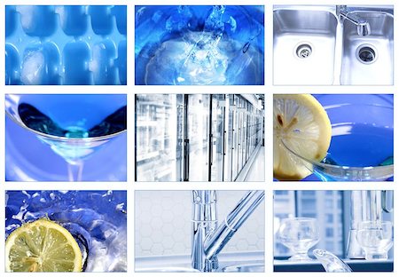 pictures of water glass and faucet - collage water theme Stock Photo - Budget Royalty-Free & Subscription, Code: 400-04968929